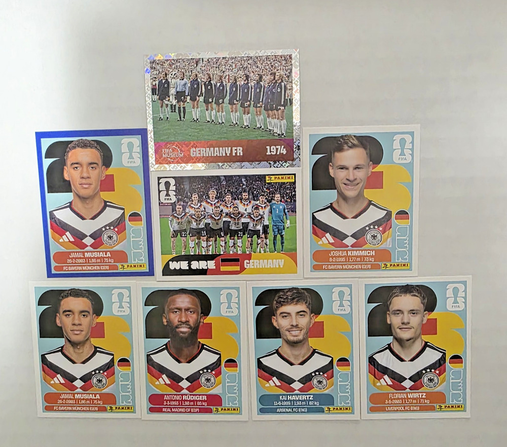 2026 Panini World Cup GERMANY Stickers (lot 8) GER13,11,15 Blue Parallel inc